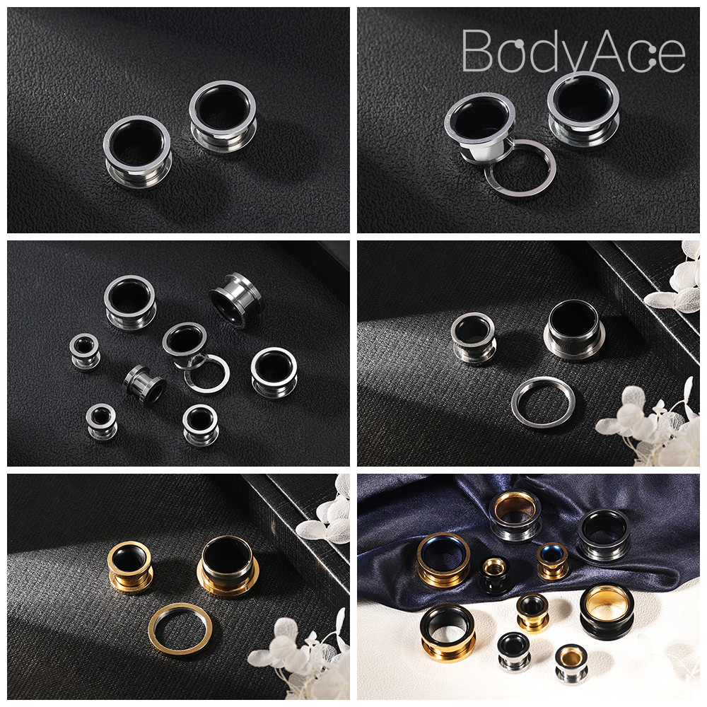 Bodyace ยอดนิยมหู Gauge ขนาดใหญ่เนื้อ Stretcher 1 PC สแตนเลสสตีลหู Expander Double Ear Plug และอุโมงค์เครื่องประดับ - รูปที่ 3
