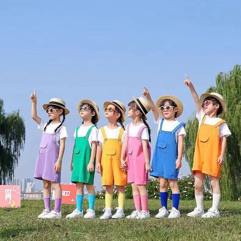 ชุดเชียร์ลีดเดอร์เด็กชุดเอี๊ยมสีลูกกวาด