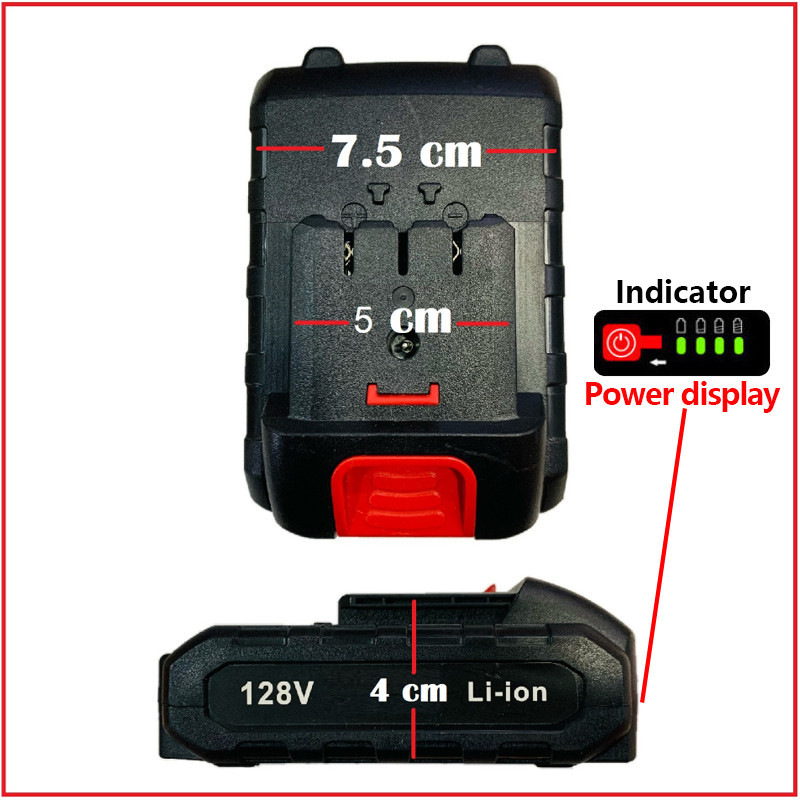 แบตเตอรี่ แบตเตอรี่ก้อนแบน 128V ใส่ได้กับเครื่องตัดหญ้าแบต เลื่อยแบต และอื่นๆที่ขนาดบล็อคเดียวกัน 68000mah