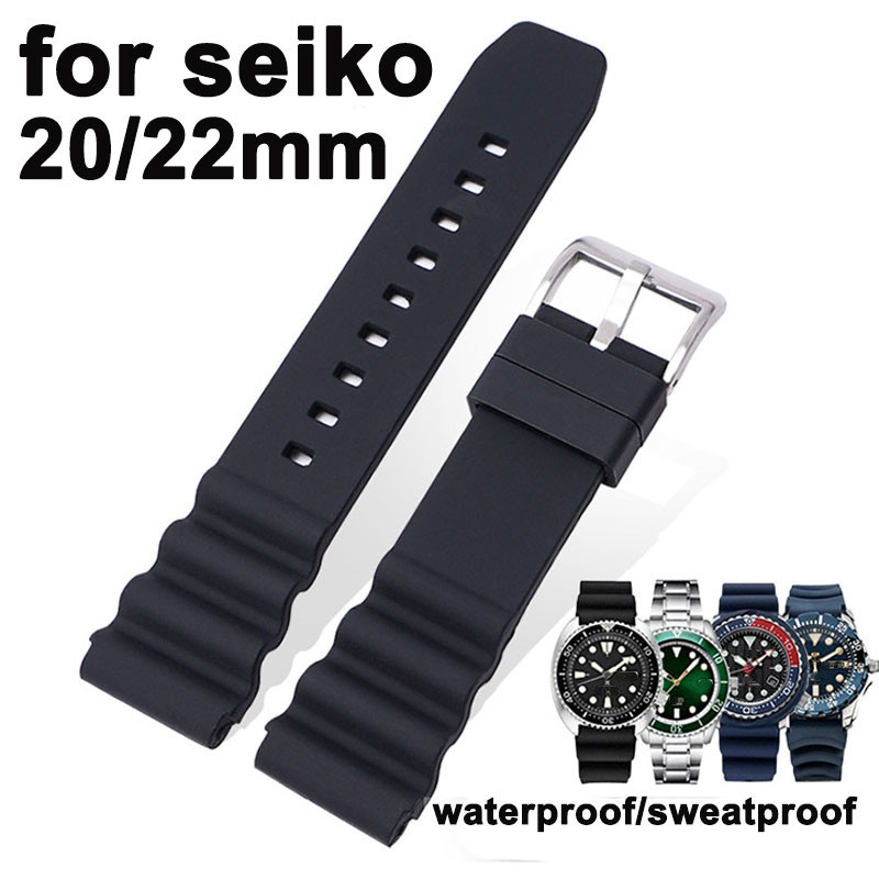 20 มม.22 มม.สายนาฬิกาซิลิโคนสําหรับ Seiko Diver Skx007 Skx009 Tuna เรซิ่นยาง Watchbands กีฬากันน้ํา Sweatproof สายรัดข้อมือผู้ชายผู้หญิงสร้อยข้อมือ