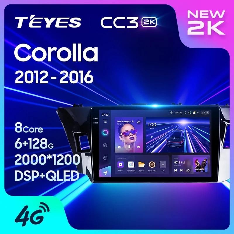 Teyes CC3L CC3 2K สําหรับ Toyota Corolla 11 2012 - 2016 รถวิทยุมัลติมีเดียเครื ่ องเล ่ นวิดีโอนําทางสเตอริโอ GPS Android 10 ไม ่ มี 2din 2din dvd