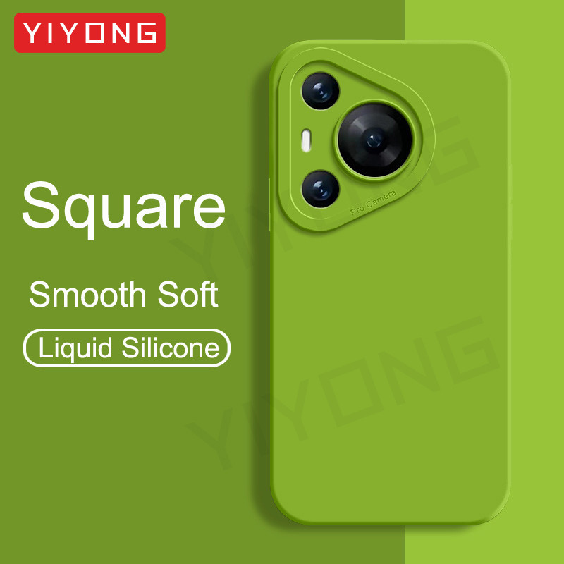 สําหรับ Pura70 กรณี YIYONG Square ซิลิโคนเหลวสําหรับ Huawei Pura 70 Ultra P70 P60 Pro P60Pro P70Pro Global เคสโทรศัพท์