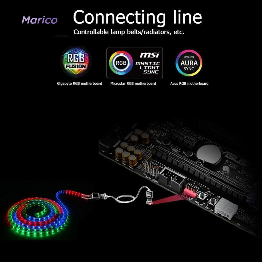4pin RGB Connector Cable 60cm PC Case Fan LED Strip Extension Cord [Marico.th ]
