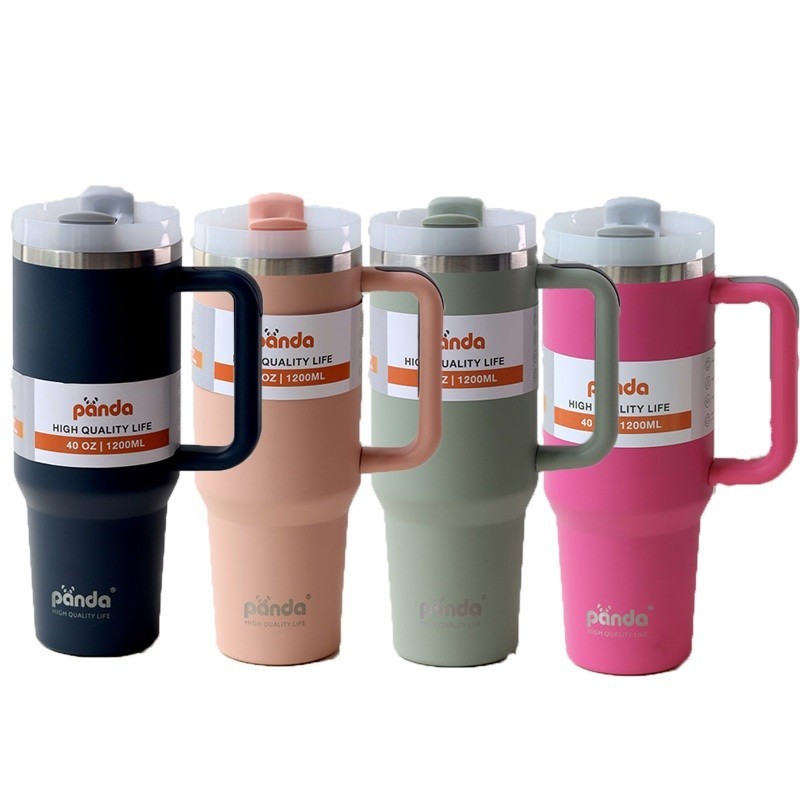 1200ML ขวดน้ําเก็บความเย็น PANDA ขวดน้ํา ขนาด 40OZ ของแท้ แก้วเก็บความเย็น