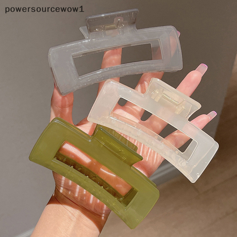 Wow Oversize แฟชั่นผม Claws กิ๊บติดผมสําหรับสาวผู้หญิงโปร่งใสผม Claw หางม้า Claw คลิปปูอุปกรณ์เสริมผม Headwear TH
