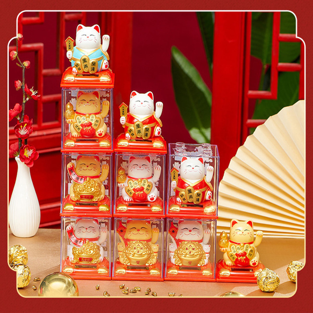 แมวกวักนำโชค แมวกวัก พร้อมกล่องอะคริลิค กวักแขนได้ ช่วยเรียกโชคลาภ พลังงานโซล่าเซลล์ เสริมฮวงจุ้ย - รูปที่ 5