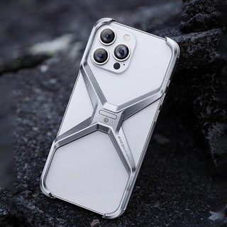 เคสอลูมิเนียมไร้กรอบหรูหราสําหรับ 16 12 13 14 15Pro Max, ชนิด Metal x, ฝาครอบแบบถอดได้, กันกระแทก