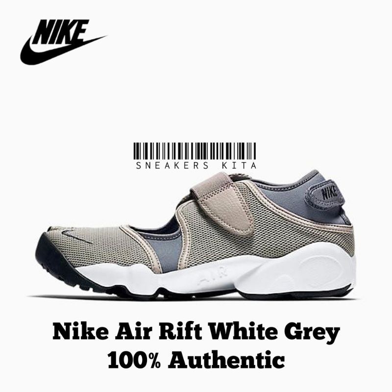 Heat Nike Ninja air rift รองเท ้ าแตะ สีเทา สีขาว 896283-001 ของแท ้ 100 %