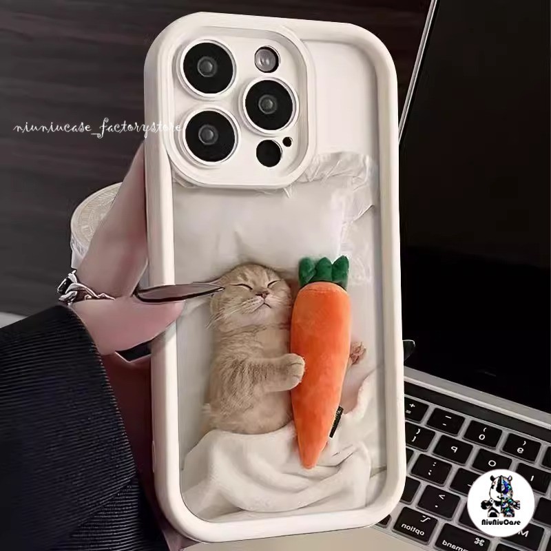 🔥ส่งจากไทย🔥 นอนหลับ M แครอท เคสโทรศัพท์มือถือ For iPhone 11 12 13 14 15 Pro Max XR X XS Max 6 7 8 Plus SE Silicone เคส