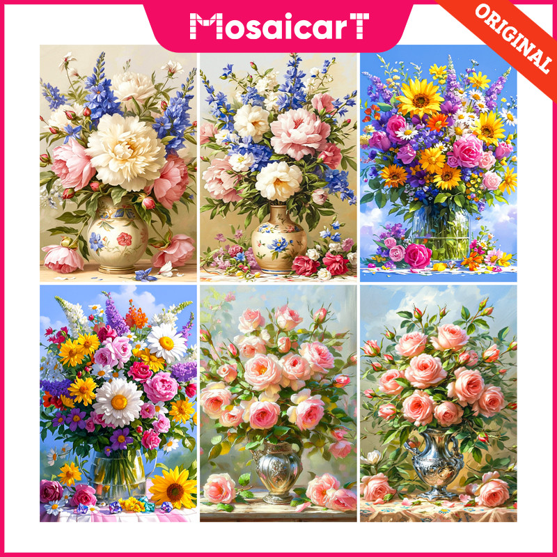 MAPlant ดอกไม้ 5d ภาพวาดเพชรเต็มรูปแบบคู่มือห้องนั่งเล่นวางเพชร Cross Stitch ห้องรับประทานอาหารเพชรเย็บปักถักร้อยตกแต่งบ้าน 30x40 ซม./40x50 ซม./50x60 ซม.