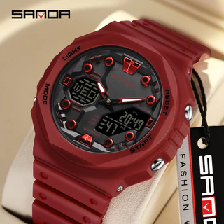 Sanda หน ้ าปัดขนาดใหญ ่ มัลติฟังก ์ ชั ่ นอินเทรนด ์ Urban กีฬากันน ้ ํากลางแจ ้ งนาฬิกาผู ้ ชาย SD6200-2