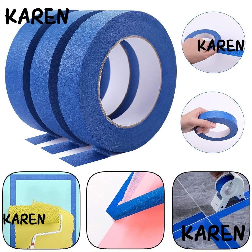 Karen ภาพวาด Masking Tape, ความต ้ านทานอุณหภูมิหลายขนาด Blue Painters Tape, DIY Craft Blue Peel Masking สติกเกอร ์ ตกแต ่ งหัตถกรรม