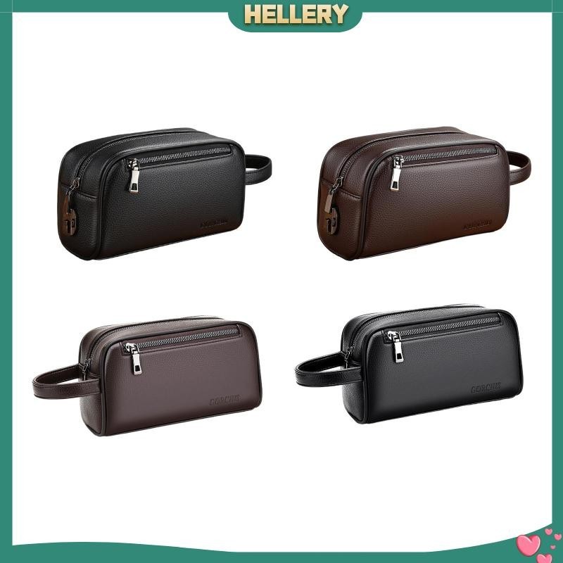 [HelleryTH ] Hand Bag Casual Wallet Business PU Leather Multi Pockets Mens Clutch Bag