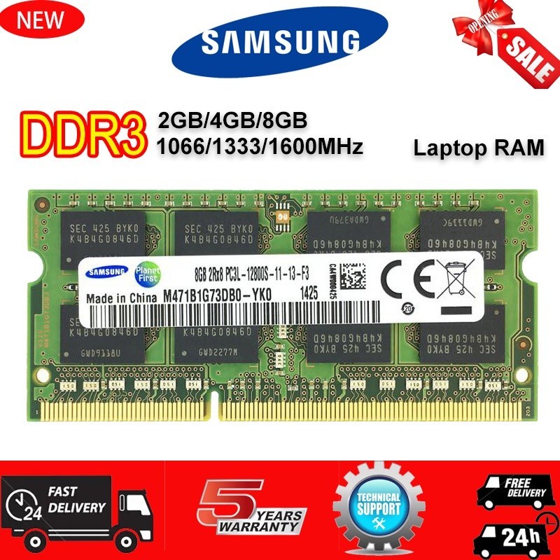 Samsung DDR3 DDR3L 2GB 4GB 8GB 1066/1333/1600Mhz SODIMM RAM Laptop Memory notebook PC3