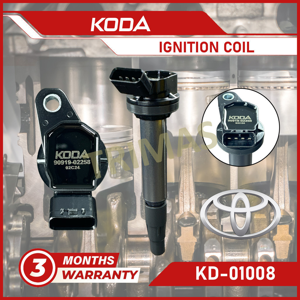KODA ปลั๊กคอยล์จุดระเบิด Toyota Prius Hybrid ZXW30 1.8 เครื่องยนต์ 2ZR-FXE 2009-2015 90919-02258 (1 