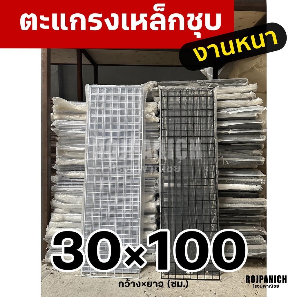30x100 ตะแกรงลวดเหล็กชุบพลาสติก ทำกรง แขวนของ ตะแกรงขายของ ตะแกรงพลาสติก กรงสัตว์เลี้ยง 30*100 RPNSPJ