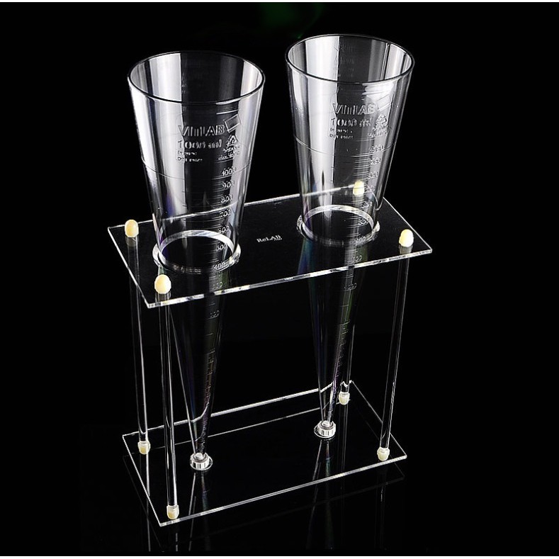 【COD 】 Settle Cup 1000ml Settling Cup Rack SAN Imhoff Settling Flask Cone Cup