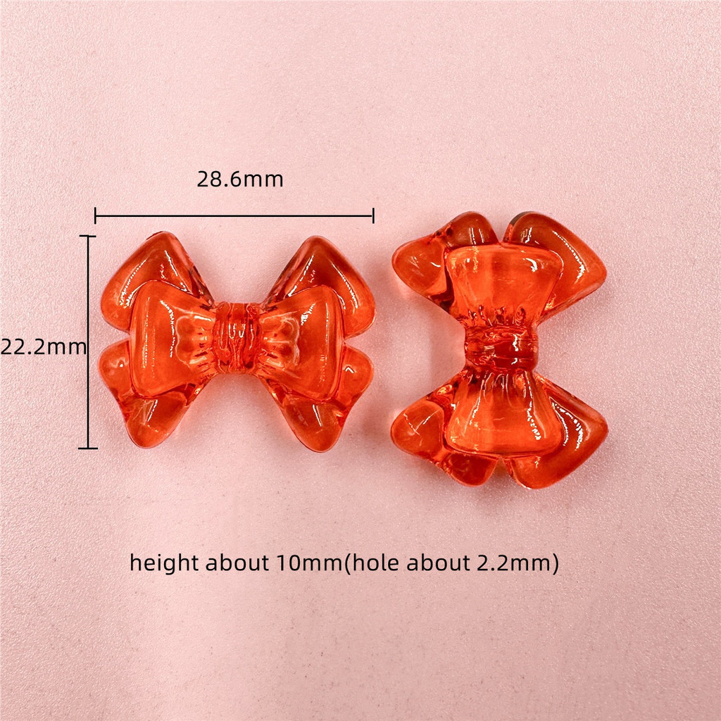 5pcs 22.2 28.6 มม.อะคริลิค DIY Charms หลวมลูกปัด Bowknots รูปที่ 5