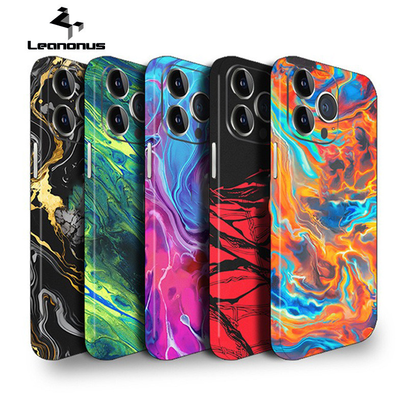 ฟิล์มกันรอยหน้าจอหลังสีสันสดใสสำหรับ iPhone 15 14 13 16 Pro Max พร้อมสติกเกอร์ส่วนตัวตัดโลโก้