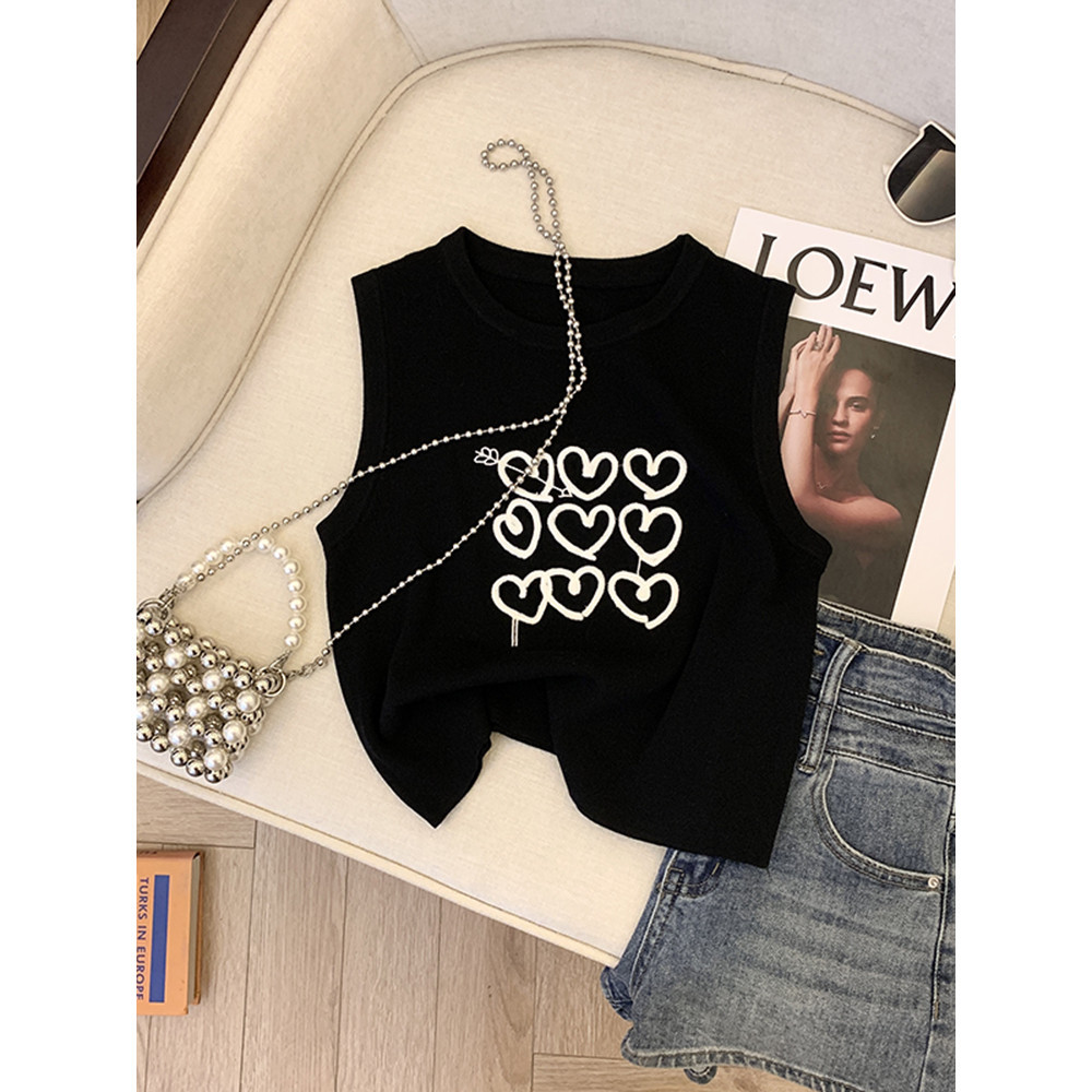 COD (กรุงเทพจัดส่งสินค้า)BOOM Shop Halter Vest แขนกุดสไตล์อเมริกัน เสื้อผ้าแฟชั่นผู้หญิง