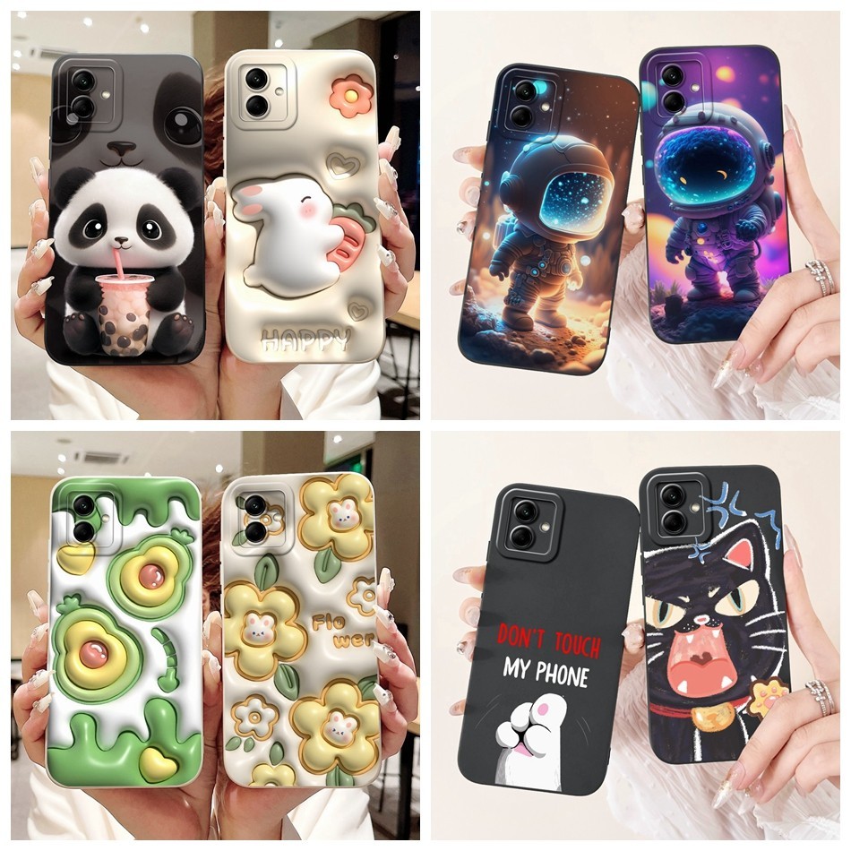 สําหรับ Samsung Galaxy A05 เลนส์ป้องกันกรณี SamsungA05 05 4G SM-A055F 2024 น่ารักแพนด้ากระต่ายนักบินอวกาศการ์ตูนซิลิโคนอ่อนนุ่มเคสโทรศัพท์