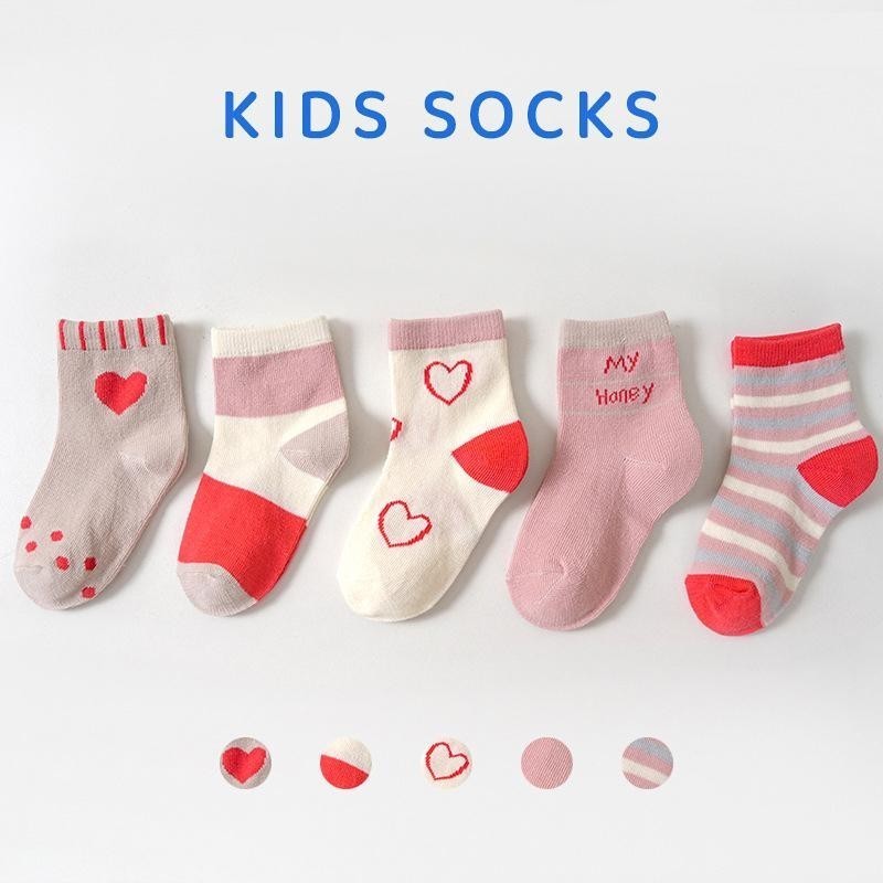 ถุงเท้าเด็ก 5 คู่ ถุงเท้าเด็กทารกถุงเท้าเรย่อนพื้นรองเท้า สำหรับรองเท้าเด็ก - รูปที่ 7