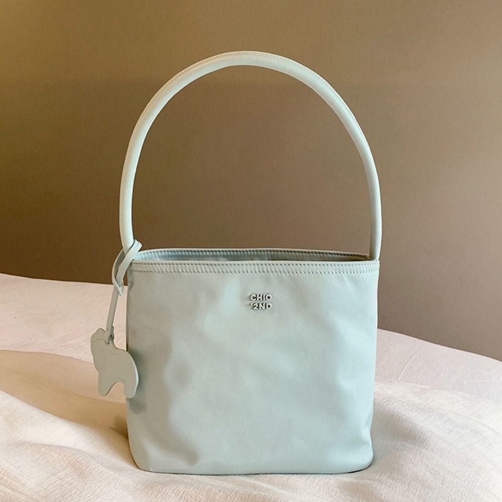 Fashionhubz Summer Letter Underarm Bag Nylon Girl Fashion Casual and Versatile Bucket Bag
