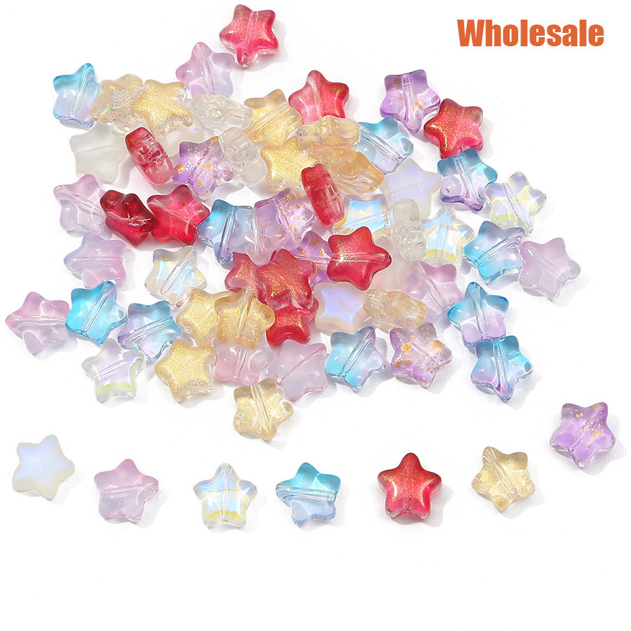 10pcs 8 มม.AB สีหลวม Star Spacer ลูกปัด DIY เช ็ กสําหรับเครื ่ องประดับทํา Handmade Hairpin อุปกรณ ์ เสริม