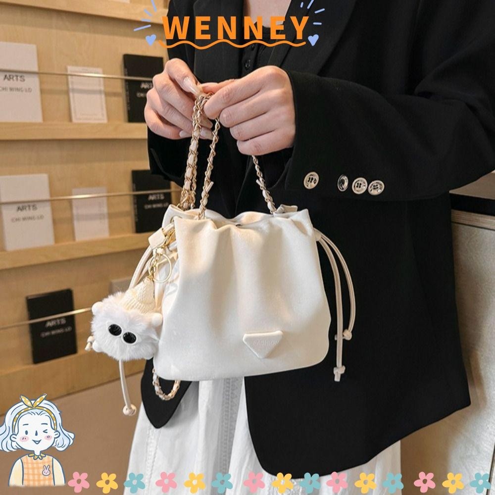 กระเป๋าสะพายไหล่ผู้หญิง WENNEY,แฟชั่นหนัง PU Ladies Bucket Bag,ความจุขนาดใหญ่แบบพกพาอินเทรนด์กระเป๋าคล้องมือกระเป๋าสะพายข้างสําหรับผู้หญิง