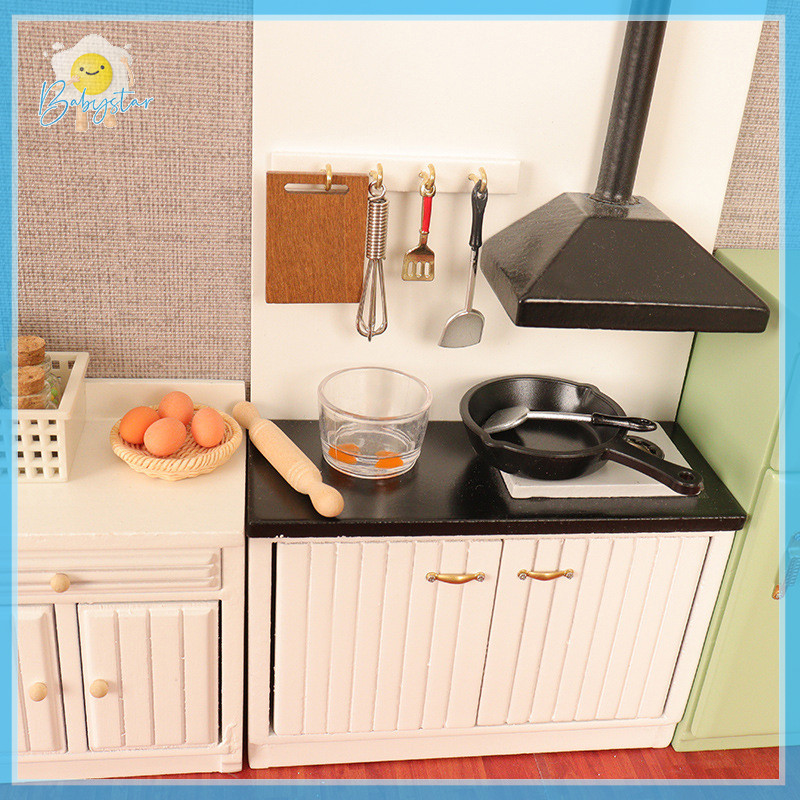 [InthehotT] 1 ชุด 1:12 Dollhouse Miniature Egg Bowl Egg Beater Rolling Pin Pan Kitchen Model Decor ของเล่นตุ๊กตาเครื่องใช้ในบ้าน [ใหม่]
