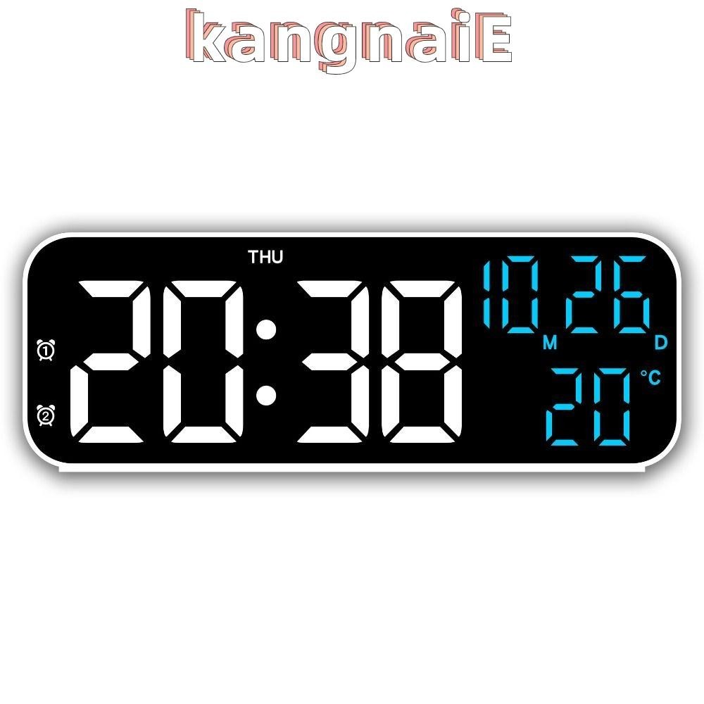 นาฬิกาอิเล็กทรอนิกส์ KANGNAI, นาฬิกา LED ดิจิตอลแบ็คไลท์อเนกประสงค์, วันที่อุณหภูมิควบคุมเสียง 12/24H นาฬิกาตั้งโต๊ะจอแสดงผลสําหรับห้องนอน