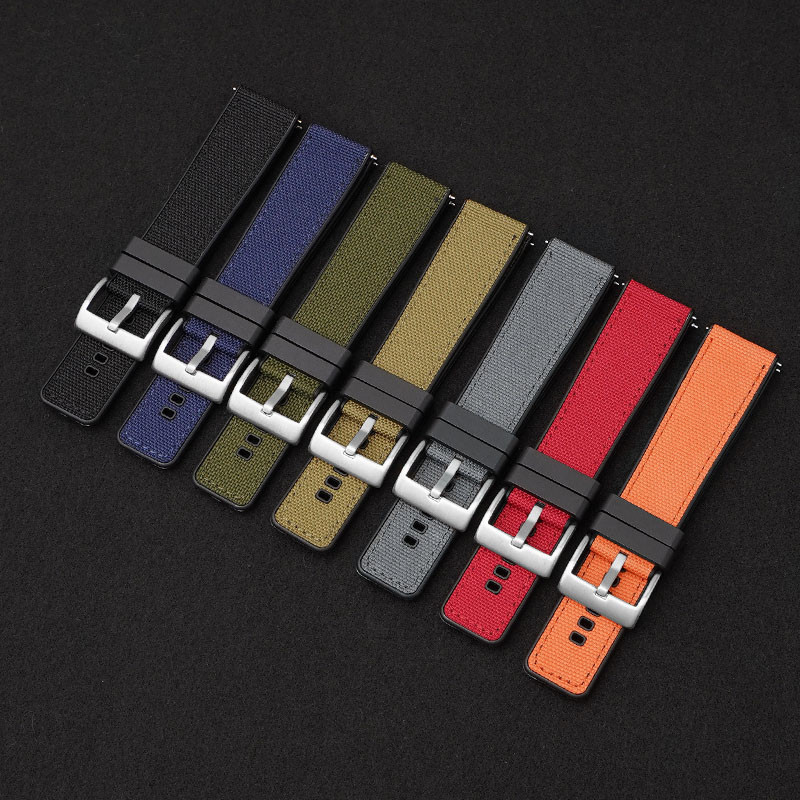 Quick Release ผ ้ าใบยางสายนาฬิกา 20 มม.22 มม.24 มม.เปลี ่ ยนนาฬิกาสร ้ อยข ้ อมือผ ้ าซิลิโคนสายรัดข ้ อมือ