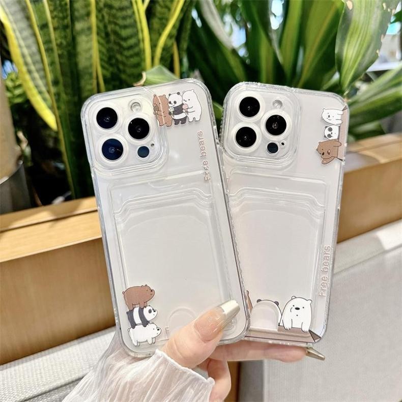 Three Bears กําลังสนุก เคสการ์ด เคสโทรศัพท์กันกระแทก vivo V21 4G V21S V23 V25 V27 V29 V30 PRO V21E V23E V25E V2E V29E V29 Lite Y100 5G กรณี
