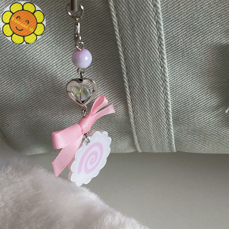 Yescont น่ารักปลาแผ่นโทรศัพท์ Ch จี้สําหรับการ์ดหนังสือ Creative Kawaii พวงกุญแจสําหรับโทรศัพท์กระเป๋าอุปกรณ์เสริมใหม่ TH
