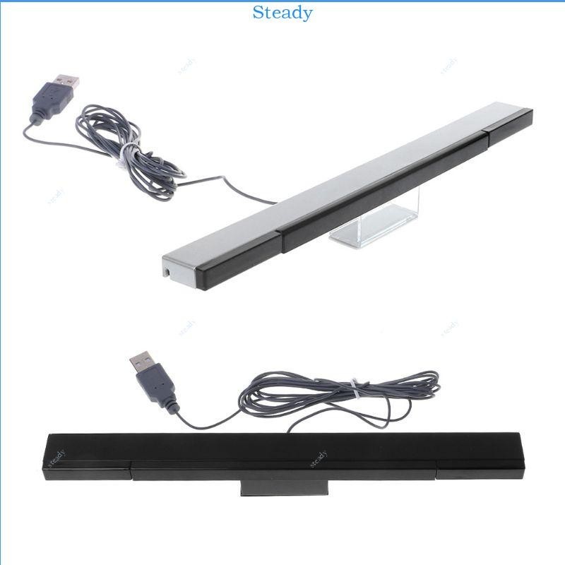 Steady Wired Sensor Bar เปลี ่ ยนอินฟราเรด Ray Sensor Bar สําหรับ Wii เกมคอนโซลเงินสําหรับสีเทาสีดํา