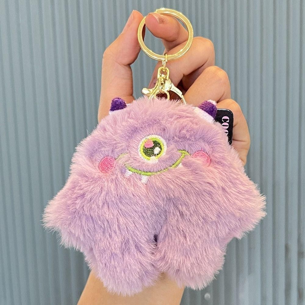 DSLONG พวงกุญแจตุ๊กตา, Rex กระต่ายผมแฟชั่น Big Eyed Cyclop ตุ๊กตาจี้, กระเป๋าอุปกรณ์เสริม Diy Kawaii กระเป๋าตกแต่ง