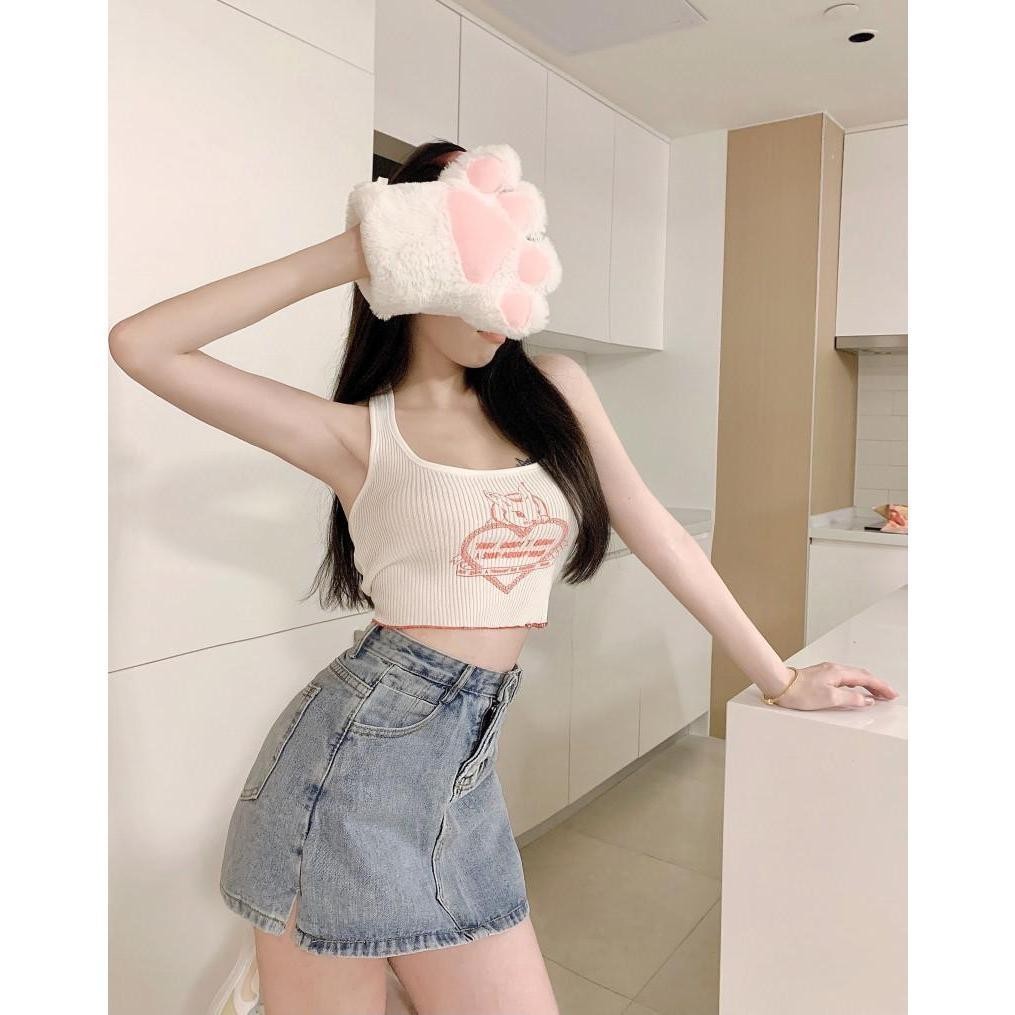 CHENELLE  กระโปรงยีนส์สั้น กระโปรงยีนส์สั้น ซับในเป็นกางเกง ไม่ยืด เก๋ๆโชว์ขาอ่อนแซ่บๆ พร้อมส่งค่ะ