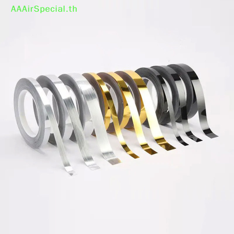 Aaairspecial 50 เมตร/ม้วนสีดําทองเงินชั้น Edging กันน้ําตะเข็บสติ๊กเกอร์ติดผนังเพดานตกแต่งบ้าน Self-กาวกระเบื้องเทป TH ราคา ถูกที่สุด ดีลบีเคเค