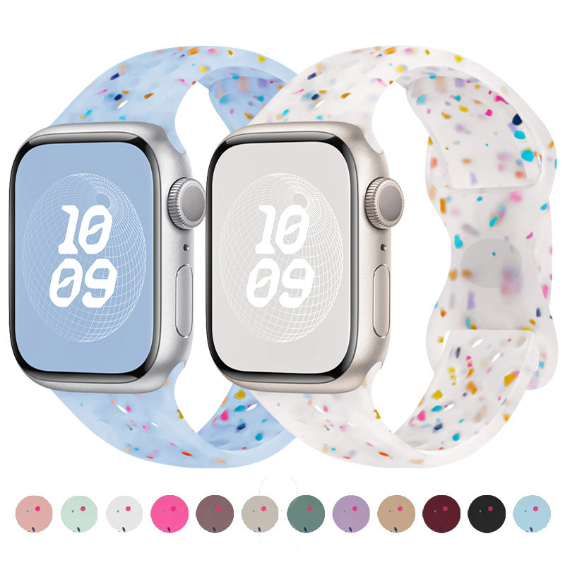 Jelly สายซิลิโคนใสเข้ากันได้สําหรับ Apple Watch ultra 2 49 มม.45 มม.44 มม.41 มม.40 มม.42 มม.38 มม.Iwatch Series 9 8 7 6 5 4 SE ultra 2 3