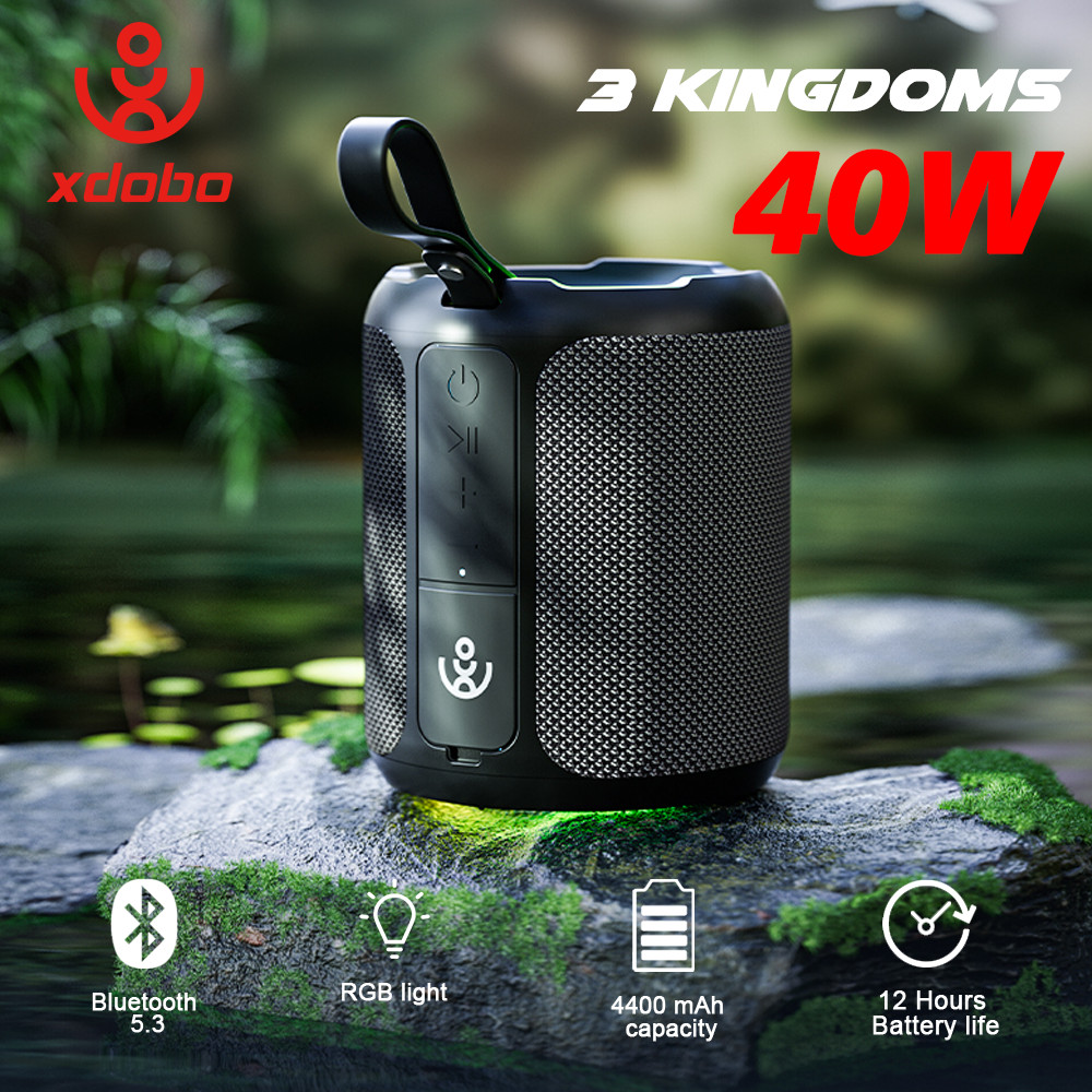 Xdobo Sinoband 3 Kingdoms 40W Deep Bass ลําโพงบลูทูธ RGB Light TWS ไร้สายกลางแจ้งสนุกขี่ Camping Party Music ลําโพง
