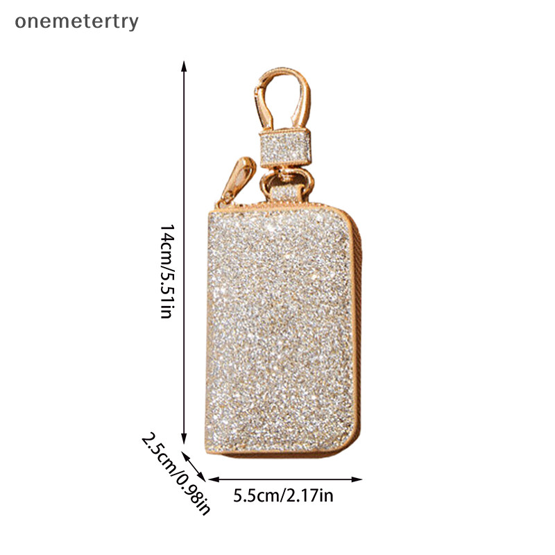 Onem เงา PU กระเป๋าซิป Key Holder Organizer กระเป๋ากุญแจรถพวงกุญแจกระเป๋าสตางค์แฟชั่น Simple Key Case กระเป๋ากุญแจรถป้องกัน n