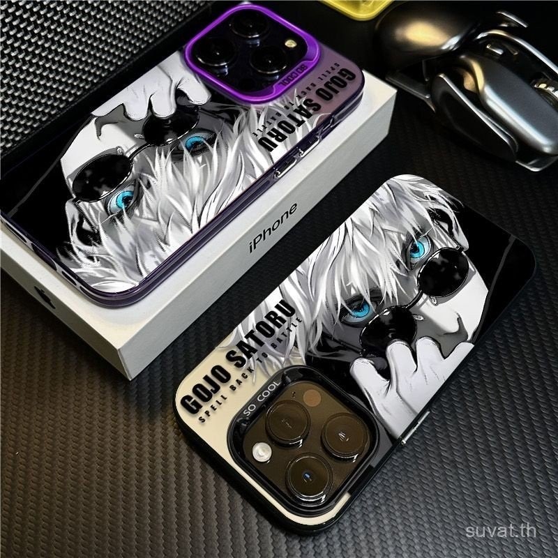 แว่นกันแดดระดับไฮเอนด์ Gojo Go เคสโทรศัพท์ iPhone เข้ากันได้กับ iPhone 11promax 12pro 14promax 15promax เคสป้องกันโทรศัพท์ xs 11 15 14 pro Anti-Strike xr xsmax เคสแข็งกันกระแทก 7plus THS1