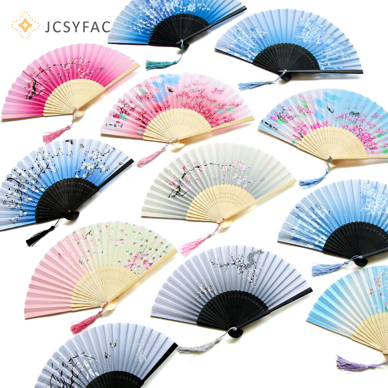 เจซีเอสแซค 1ชิ้นสไตล์จีนพัดลมพับก้านไม้ไผ่พัดลมมือถือหรูหราหญิงดอกไม้แบบพับพัดลมตกแต่งงานแต่งงานใหม่ - รูปที่ 5