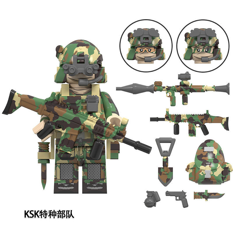 Wm6147 ใช้งานร่วมกับเลโก้ทหารกองกําลังพิเศษพรางอาวุธอุปกรณ์บุคคลที่สามอาคารบล็อก มินิฟิกเกอร์ ประกอบของเล่น