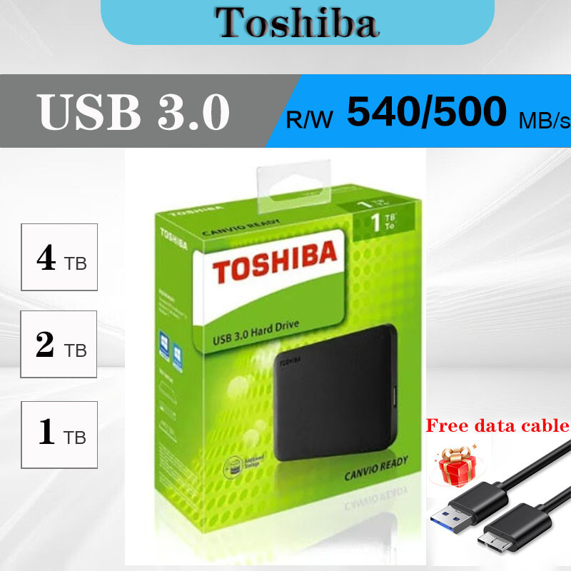 Toshiba HardDisk External 1TB 2TB 4TB Hard Drive HDD USB 3.0 ฮาร์ดดิสก์ความเร็วสูง ที่เก็บข้อมูลแบบพ