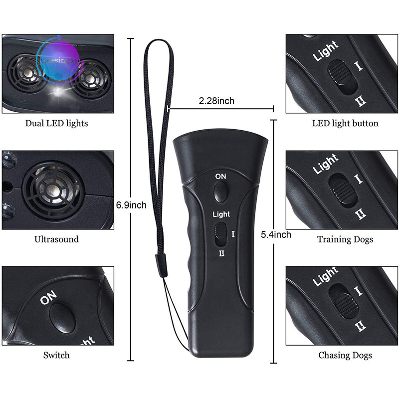Goddes LED อัลตราโซนิกสัตว์เลี้ยงสุนัข Repeller Anti Barking หยุด Bark อุปกรณ์เทรนเนอร์ TH