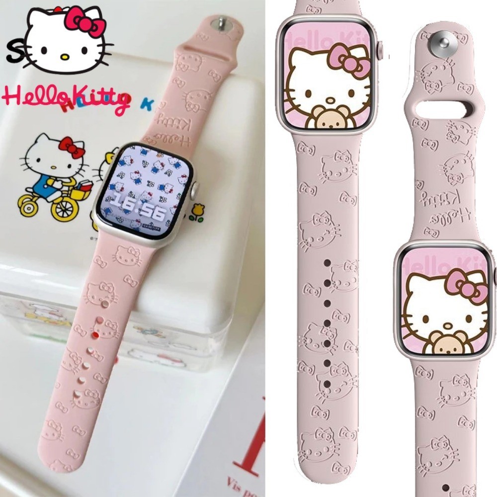 SANRIO ซานริโอ สวัสดี คิตตี้ สายสําหรับ ฉันดู ส11วง41มิลลิเมตร40มิลลิเมตร46มิลลิเมตร42มิลลิเมตร44 45มิลลิเมตรผู้หญิงกีฬาสายนาฬิกาข้อมือ ฉันดู ชุด 10 9 8 7 6 5น่ารักสายรัดข้อมือสร้อยข้อ