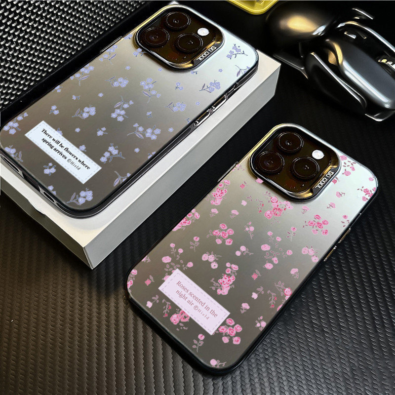 Vintage สีฟ้าสีชมพูดอกไม้สดสําหรับ Xiaomi Redmi หมายเหตุ 13 12 11 Pro Plus 5G Turbo 3 10 Pro 12S 11S Redmi 12 13C ดอกไม้โรแมนติก Orchid หรูหรา IMD ชุบโลหะ Hard ฝาหลัง