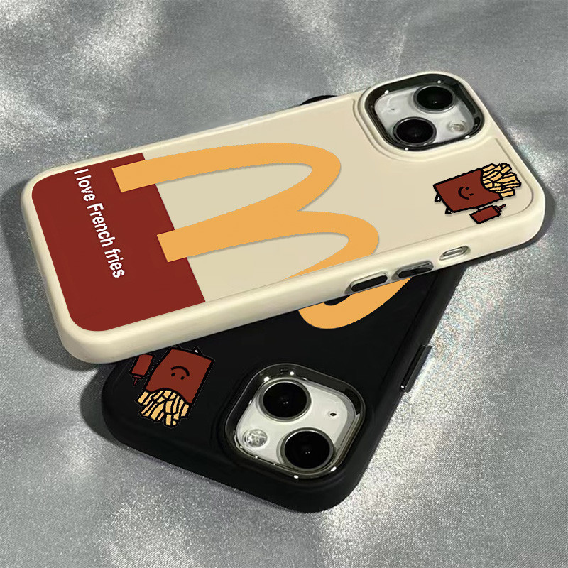Creative French Fries Letter M เคสโทรศัพท์สําหรับ IPhone 15 14 13 12 11 Pro Max XR X SX SE2020 7 8 Plus กันกระแทก Anti Slip ทนทาน Aestheticly Pel เคสโทรศัพท์