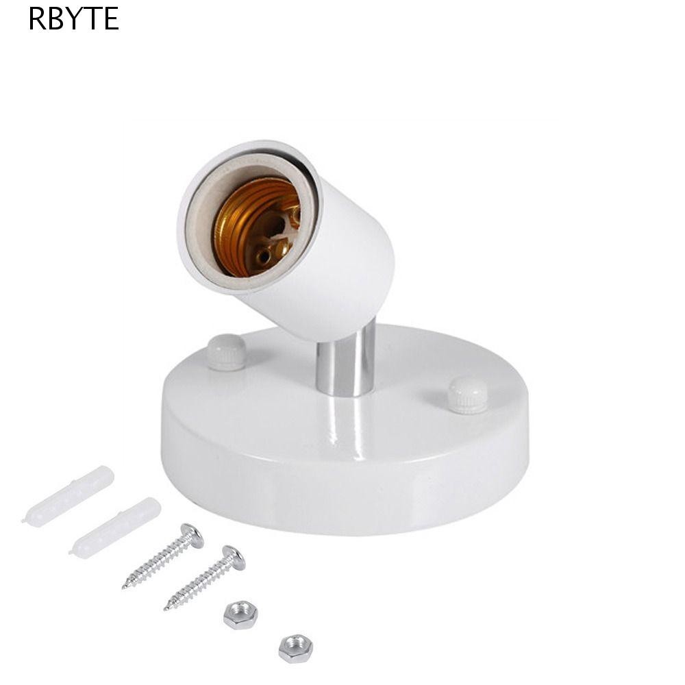 Rbyte ฐานโคมไฟ Edison โคมไฟติดผนังโลหะสกรูหลอดไฟ E27 180 องศาโคมไฟผู้ถือซ็อกเก็ต